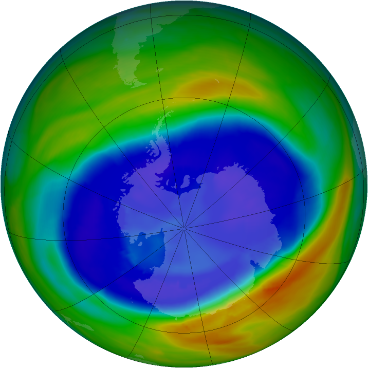 Antarctic ozone map for 06 September 2007